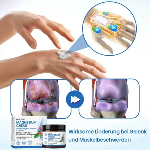KUBOZN® Magnesium Creme – Spürbare Pflege & Entlastung für Muskeln & Gelenke
