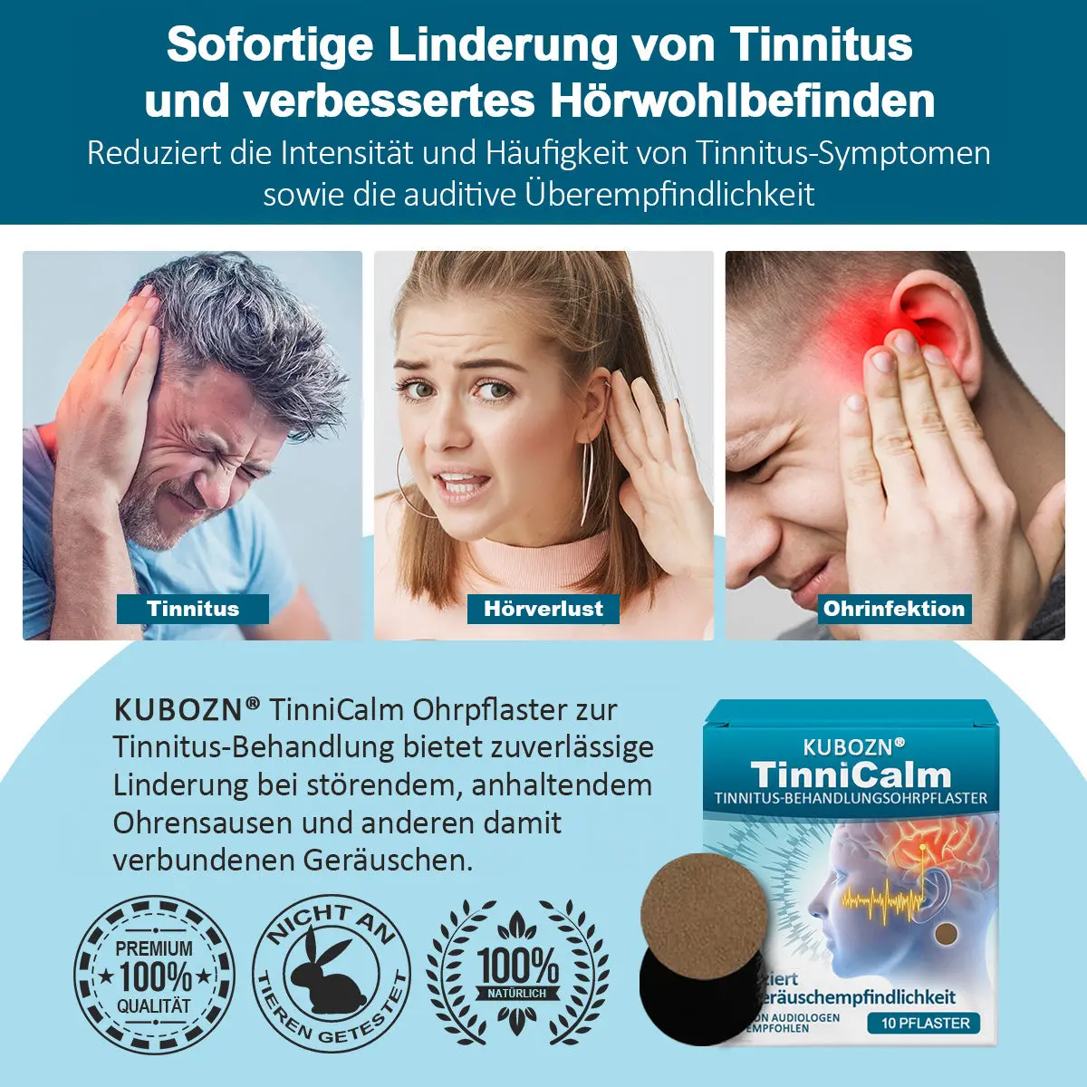 KUBOZN® TinniCalm – Pflaster zur Linderung von Tinnitus