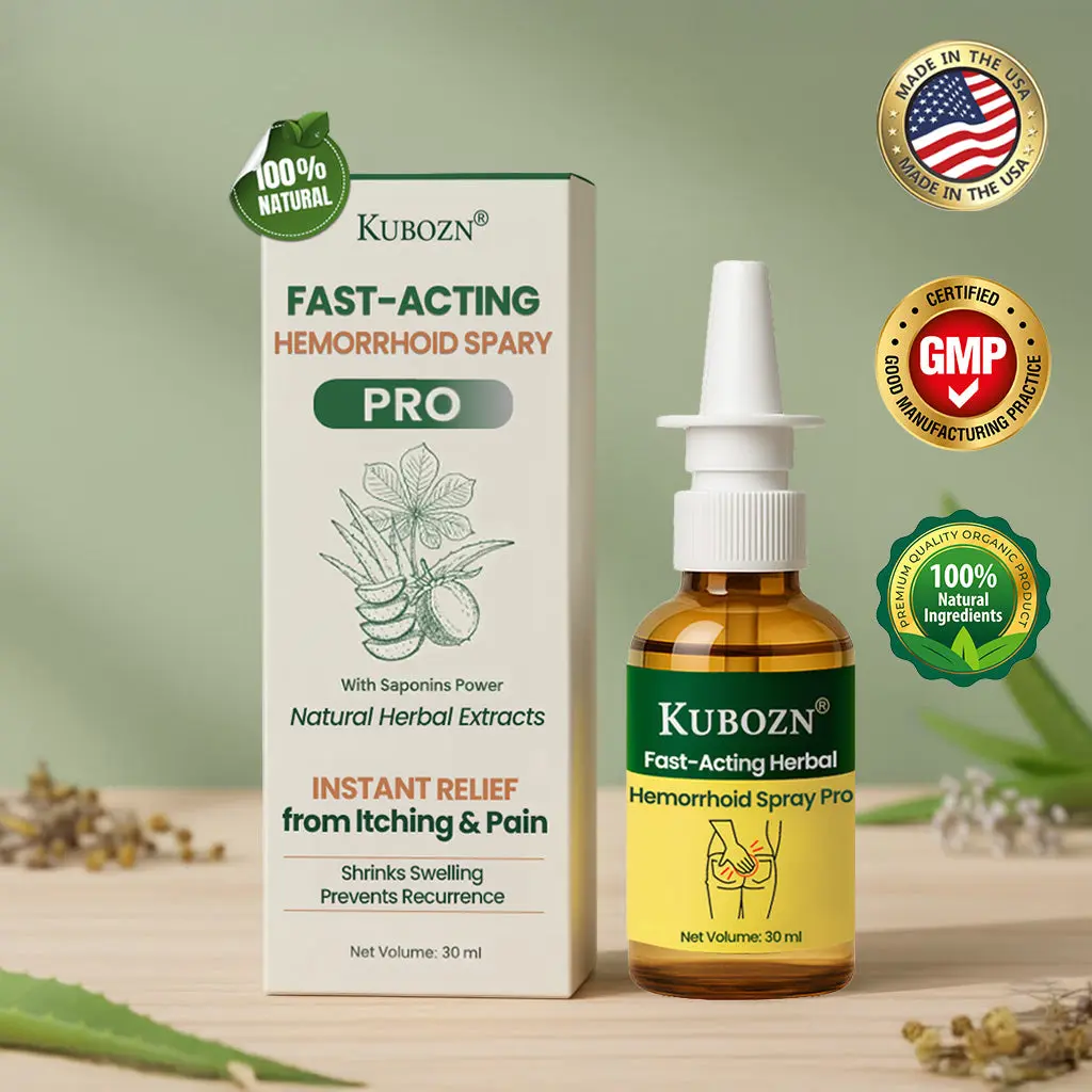 KUBOZN® Fast-Acting Herbal Hemorrhoid Spray Pro(Stops Bleeding Instantly Targets Internal/External Piles)
