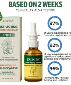 KUBOZN® Fast-Acting Herbal Hemorrhoid Spray Pro(Stops Bleeding Instantly Targets Internal/External Piles)