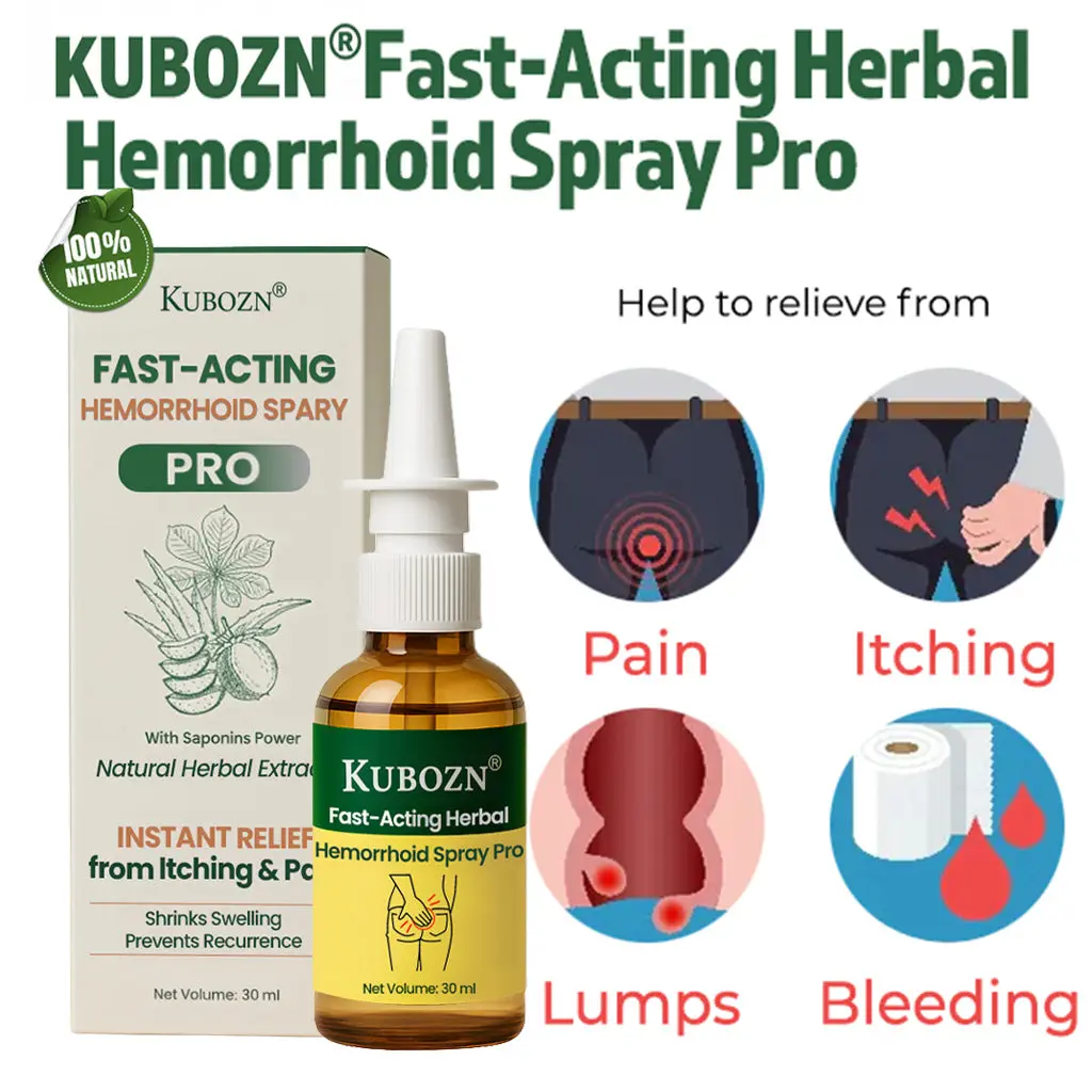 KUBOZN® Fast-Acting Herbal Hemorrhoid Spray Pro(Stops Bleeding Instantly Targets Internal/External Piles)