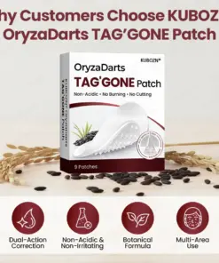 KUBOZN® OryzaDarts TAGGONE PatchPain-Free Root-Level Removal Powered by Black Rice MicroDarts.