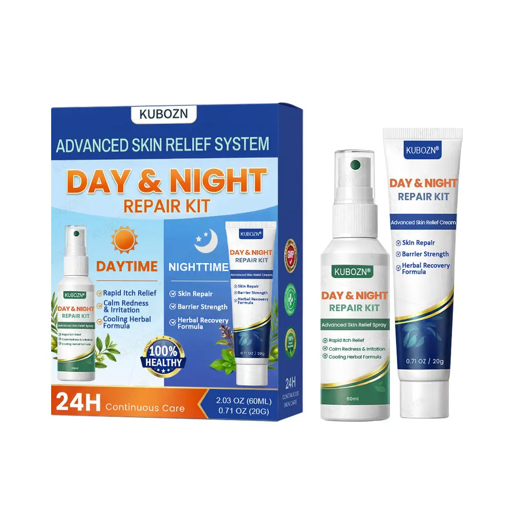 KUBOZN® Eczema Day & Night Repair System - 100% Steroid-Free Relief Duo for Intense Itch, Redness & Broken Skin