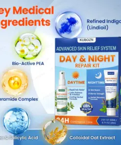 KUBOZN® Eczema Day & Night Repair System - 100% Steroid-Free Relief Duo for Intense Itch, Redness & Broken Skin