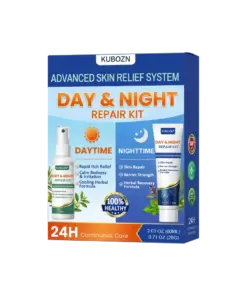KUBOZN® Eczema Day & Night Repair System - 100% Steroid-Free Relief Duo for Intense Itch, Redness & Broken Skin