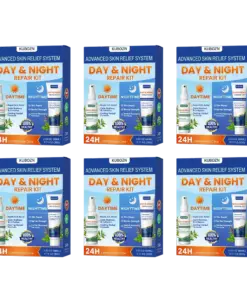 KUBOZN® Psoriasis Day & Night Repair System - 100% Steroid-Free Relief Duo for Plaques, Scaling & Itch